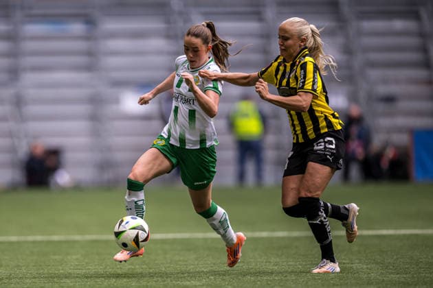 260516 Hammarbys Svea Rehnberg och Häckens Alva Selerud under finalen i Svenska Cupen mellan Hammarby och Häcken den 16 maj 2026 i Stockholm. Copyright: EMMAxWALLSKOG BB260516EW050