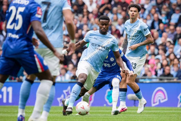 LONDON, ENGLAND - MAY 16: Marc Guehi of Manchester City in action during the Emirates FA Cup Final match between Chelsea and Manchester City on May 16, 2026 in London, England.  Copyright: xPedroxPorru MBxMediax