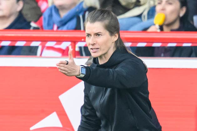 v.l.: Marie-Louise Eta ( 1.FC Union Berlin, Trainerin), GER, Berlin, 1. FC Union Berlin gegen FC Augsburg, 1. Bundesliga, Fußball, DFB, letzter Spieltag, Saison 2025 2026, Alte Försterei, 16. Mai 2026, DFB DFL REGULATIONS PROHIBIT ANY USE OF PHOTOGRAPHS AS IMAGE SEQUENCES AND OR QUASI-VIDEO, Copyright: HMBxMedia UwexKoch