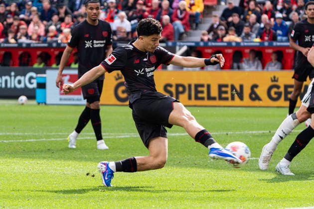 Leverkusen, Deutschland 16. Mai 2026: 1. BL - 2025 2026 - Sp. 34 - Bayer 04 Leverkusen gegen Hamburger SV Im Bild: Ibrahim Maza (LEV) DFL DFB regulations prohibit any use of photographs as image sequences and or quasi-video BayArena Nordrhein Westfalen Copyright: xFotostandx xKruczynskix