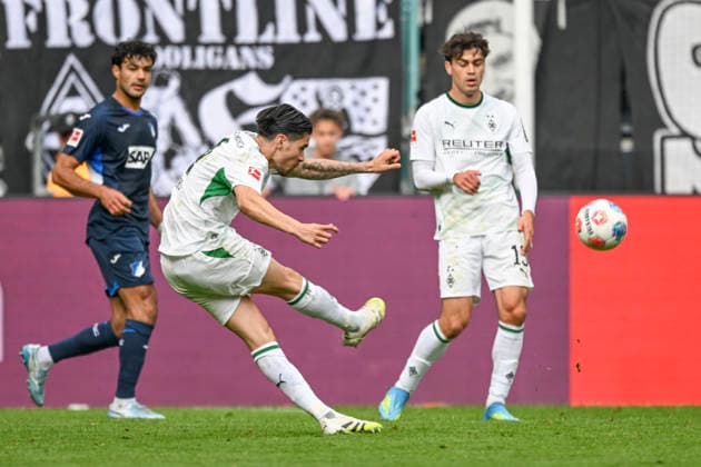 Kevin Diks (Moenchengladbach 4) erzielt das Tor zum 3:0 16.05.2026 ¢ Fussball ¢ Borussia Moenchengladbach vs TSG Hoffenheim, Borussia-Park, Moenchengladbach, DFB DFL REGULATIONS PROHIBIT ANY USE OF PHOTOGRAPHS AS IMAGE SEQUENCES AND OR QUASI-VIDEO