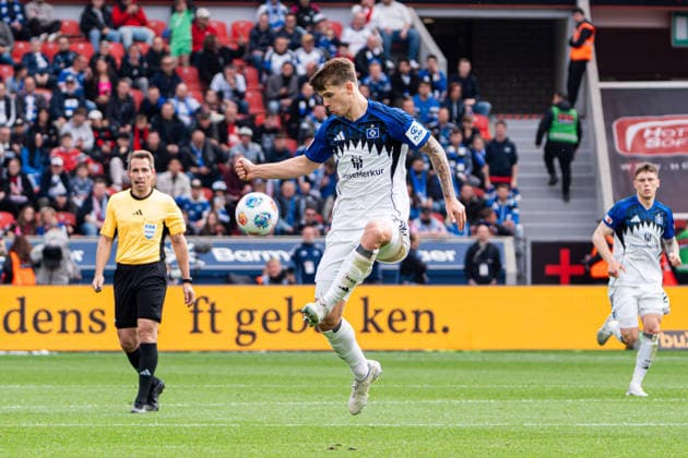 Leverkusen, Deutschland 16. Mai 2026: 1. BL - 2025 2026 - Sp. 34 - Bayer 04 Leverkusen gegen Hamburger SV Im Bild: Luka Vuskovic (HSV) DFL DFB regulations prohibit any use of photographs as image sequences and or quasi-video BayArena Nordrhein Westfalen Copyright: xFotostandx xKruczynskix