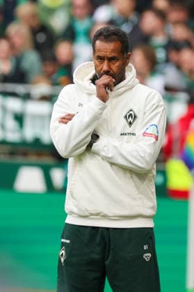 Bremen, Deutschland: 16. Mai 2026 - 34. Spieltag - 1. Bundesliga - Werder Bremen vs. Borussia Dortmund Im Bild: Trainer Daniel Thioune (Werder Bremen) DFL regulations prohibit any use of photographs as image sequences and or quasi-video. Copyright: HMBxMedia MadeleinexFantini