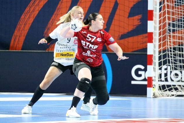handball, ehf european league, 1 2 finale, thuringer - viborg NICOLAS GOISQUE MAXPPP - 16-5-2026, 15h00, handball, ehf european league, 1 2 finale, thuringer hc - viborg hk, la pivot josefine hanfland face à laura thestrup  Copyright: xMAXPPPxNICOLASxGOISQUEx GSQ202605166132 GSQ202605166132