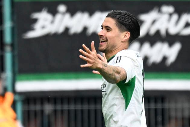 Kevin Diks (Moenchengladbach 4) jubelt nach dem Tor zum 3:0 16.05.2026 ¢ Fussball ¢ Borussia Moenchengladbach vs TSG Hoffenheim, Borussia-Park, Moenchengladbach, DFB DFL REGULATIONS PROHIBIT ANY USE OF PHOTOGRAPHS AS IMAGE SEQUENCES AND OR QUASI-VIDEO