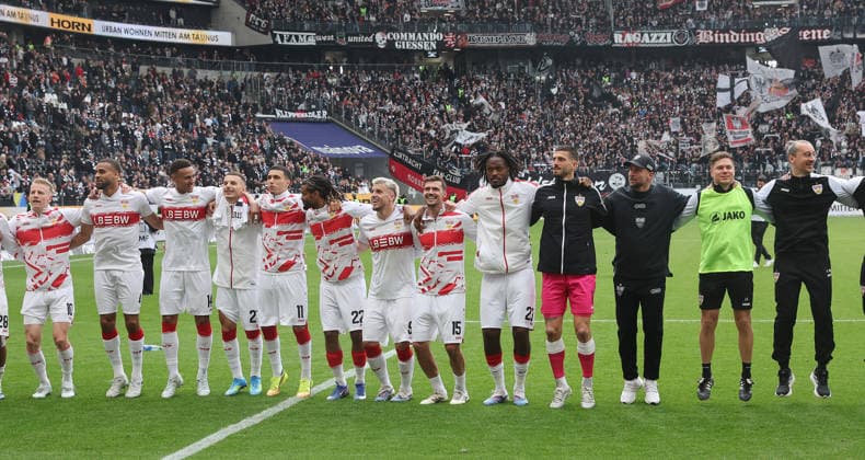 Frankfurt , Fußball Bundesliga Fußball Eintracht Frankfurt vs. VfB Stuttgart , Jubel VfB