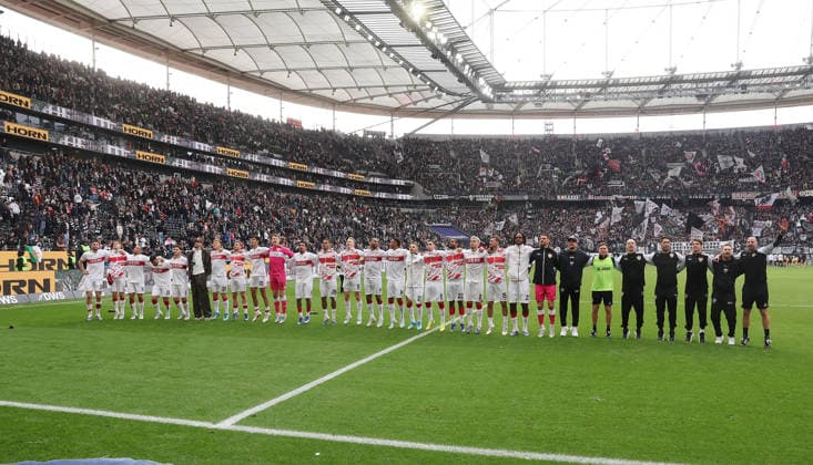 Frankfurt , Fußball Bundesliga Fußball Eintracht Frankfurt vs. VfB Stuttgart , Jubel VfB