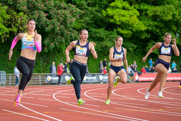 Sandria Sprengel (VfB Stuttgart 1893), Emma Kaul (USC Mainz), Paula de Boer (MTV Luebeck) GER Lotto Deichmeeting 2026, Athletics, 16.05.2026, GER Lotto Deichmeeting 2026, Athletics, 16.05.2026, Neuwied Copyright: xEibnerxPressefoto JanxPapenfussx EP_JPS