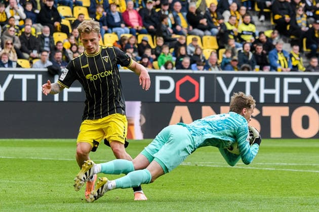 Norman Quindt (Torwart TSV Havelse, 29) fängt den Ball, Aktion, Action, Spielszene, 16.05.2026, Aachen (Deutschland), Fussball, 3. Liga, TSV Alemannia Aachen - TSV Havelse, Fussball, 3. Liga, TSV Alemannia Aachen - TSV Havelse, DFB DFL REGULATIONS PROHIBIT ANY USE OF PHOTOGRAPHS AS IMAGE SEQUENCES AND OR QUASI-VIDEO.