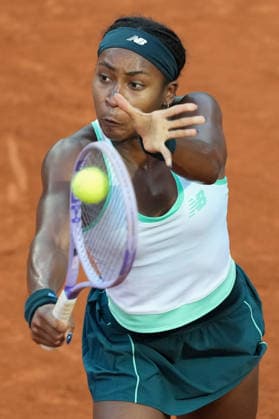 Coco Gauff of United States in action during the match against Elina Svitolina of Ukraine at the Internazionali BNL d Italia 2026 tennis tournament at Foro Italico in Rome (Italy) on May, 16, 2026. AntoniettaxBaldassarre