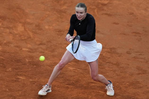 Elina Svitolina of Ukraine in action during the match against Coco Gauff of United States at the Internazionali BNL d Italia 2026 tennis tournament at Foro Italico in Rome (Italy) on May, 16, 2026. AntoniettaxBaldassarre