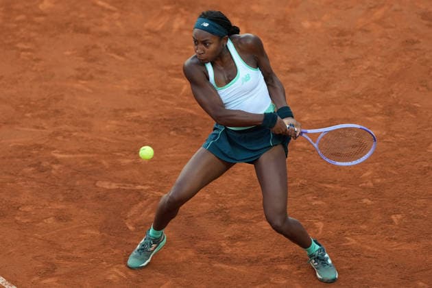 Coco Gauff of United States in action during the match against Elina Svitolina of Ukraine at the Internazionali BNL d Italia 2026 tennis tournament at Foro Italico in Rome (Italy) on May, 16, 2026. AntoniettaxBaldassarre