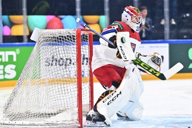 Goalkeeper Dominik Pavlat (CZE) is seen before the 2026 IIHF World Championship, WM, Weltmeisterschaft Group B, match Slovenia vs Czech Republic, on May 16, 2026, Fribourg, Switzerland. (CTKxPhoto RadekxPetrasek) CTKPhotoP2026051606010  CTKPhotoP2026051606010