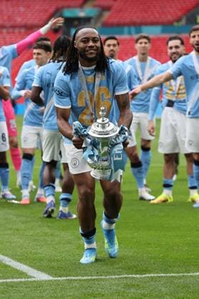 Chelsea v Manchester City. Antoine Semenyo of Manchester City with the trophy at the end of the FA Cup Final Chelsea v Manchester City. Football. The Emirates FA Cup Final. Wembley Stadium, London, UK. 16 MAY 2026Wembley Wembley Stadium LONDON United Kingdom EDITORIAL USE ONLY No use with unauthorised audio, video, data, fixture lists, club league logos or live services. Online in-match use limited to 120 images, no video emulation. No use in betting, games or single club league player publications.  Copyright: xJASONPIX Shutterstockx 16878747ck
