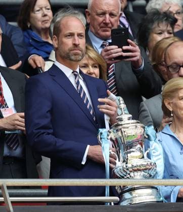 The Emirates FA Cup Final 2026 - Chelsea FC v Manchester City FC LONDON, ENGLAND, MAY 16: HRH Prince William, Prince Of Wales with the Emirates FA Cup Trophy on the Wembley Stadium Royal Box during The Emirates FA Cup Final 2026 match between Chelsea FC v Manchester City FC at Wembley Stadium, London, England, on May 16. (Photo by Daniel Weir) London Wembley Stadium England Copyright: xDanielxWeir SportsxPressxPhotox Sportspressphoto_SPR147941