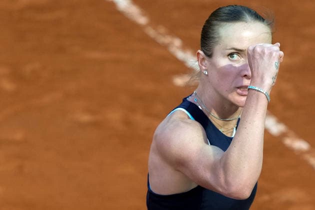 Elina Svitolina of Ukraine celebrates during the match against Coco Gauff of United States at the Internazionali BNL d Italia 2026 tennis tournament at Foro Italico in Rome (Italy) on May, 16, 2026. AntoniettaxBaldassarre