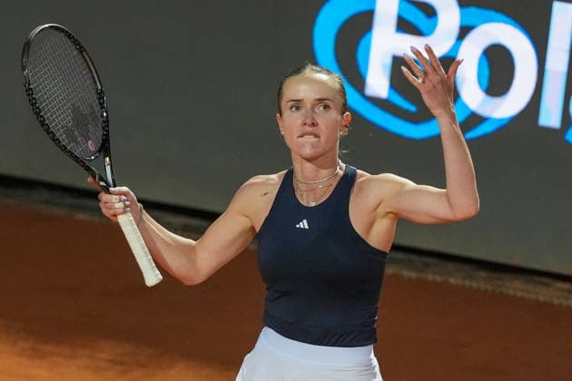 Elina Svitolina of Ukraine celebrates during the match against Coco Gauff of United States at the Internazionali BNL d Italia 2026 tennis tournament at Foro Italico in Rome (Italy) on May, 16, 2026. AntoniettaxBaldassarre