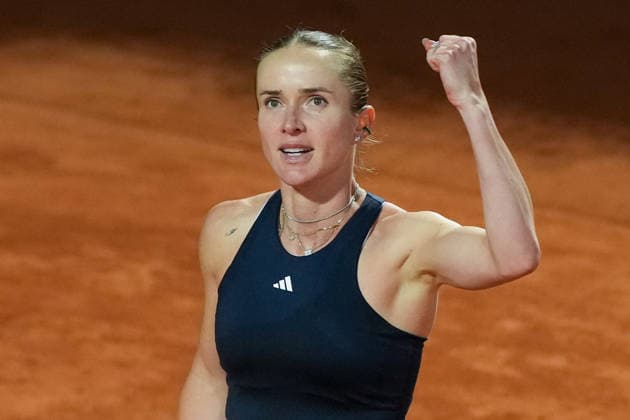 Elina Svitolina of Ukraine celebrates during the match against Coco Gauff of United States at the Internazionali BNL d Italia 2026 tennis tournament at Foro Italico in Rome (Italy) on May, 16, 2026. AntoniettaxBaldassarre