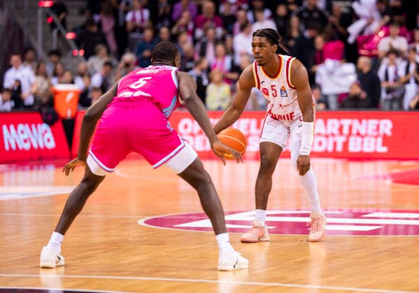 Marcus Carr (Fitness First Wuerzburg Baskets, 5) Telekom Baskets Bonn - Fitness First Würzburg Baskets 16.05.2026 Basketball, easyCredit Basketball Bundesliga, Playoffs, Viertelfinale Spiel 1, GER, Bonn, Telekom Dome Bonn Copyright: HMBxMedia xMarcoxBader