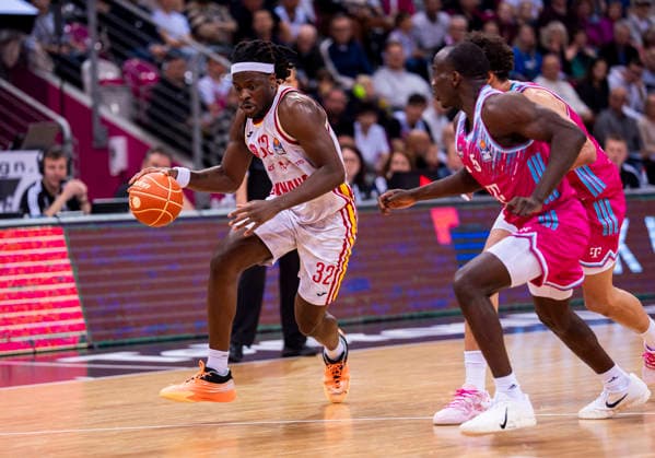 Charles Thompson (Fitness First Wuerzburg Baskets, 32) Telekom Baskets Bonn - Fitness First Würzburg Baskets 16.05.2026 Basketball, easyCredit Basketball Bundesliga, Playoffs, Viertelfinale Spiel 1, GER, Bonn, Telekom Dome Bonn Copyright: HMBxMedia xMarcoxBader