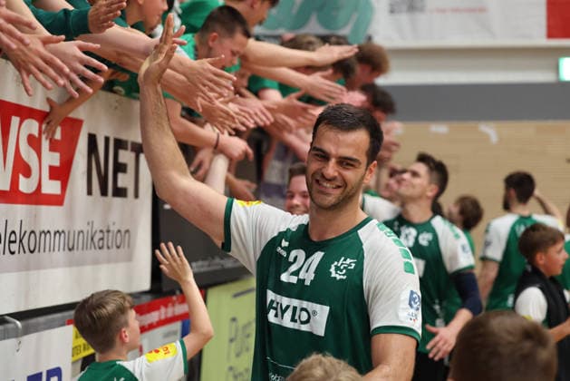 16.05.2026, Handball, Herren, 3. Liga, Saison 2025 2026, Aufstiegsrunde, HG Saarlouis - ASV Hamm-Westfalen, Muhamet Durmishi (HG Saarlouis) Saarlouis Stadtgartenhalle Saarland Deutschland (DEU) Copyright: xSebastianxBachx