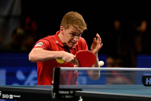TT CL Hylo Final 4 Halbfinale Borussia Düsseldorf - Alliance Nimes - Montpellier am 16.05.2026 in der Saarlandhalle in Saarbrücken Anton Källberg ( Düsseldorf )