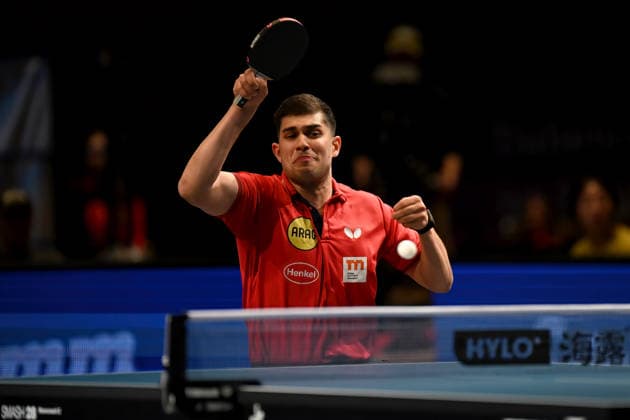 TT CL Hylo Final 4 Halbfinale Borussia Düsseldorf - Alliance Nimes - Montpellier am 16.05.2026 in der Saarlandhalle in Saarbrücken Kanak Jha ( Düsseldorf )