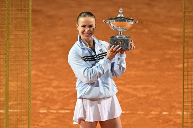 TENNIS - Internazionali di Tennis - Internazionali BNL d Italia Photo by IPA ABACAPRESS.COM84766036 - Elina Svitolina of Ukraine poses for a photo with the trophy following victory against Coco Gauff of United States in the the Women s Singles Final match of the Internazionali BNL d Italia Day Twelve at Foro Italico on May 15, 2026 in Rome, Italy. Rome Italy  Copyright: xIPAxSport ABACAx