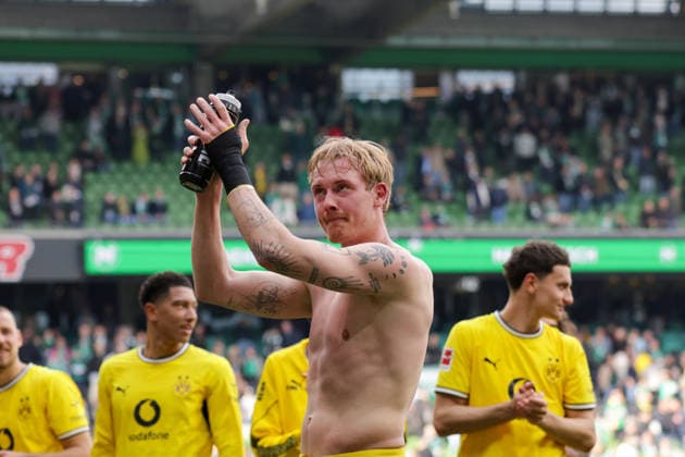 16.05.2026, xgrfx, Fussball 1.Bundesliga, SV Werder Bremen - Borussia Dortmund v.l. Julian Brandt (Borussia Dortmund) (DFL DFB REGULATIONS PROHIBIT ANY USE OF PHOTOGRAPHS as IMAGE SEQUENCES and or QUASI-VIDEO) Bremen