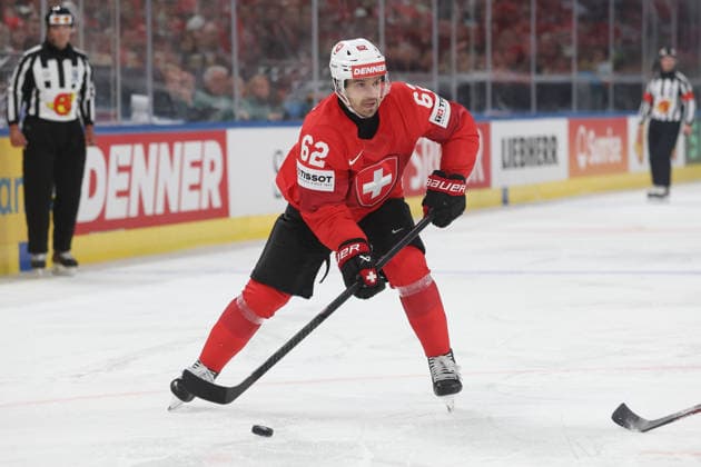 Eishockey WM 2026 SUI - LAT Denis Malgin (Schweiz) 16.05.2026 Swiss Life Arena Zuerich , SCHWEIZ, Herren IIHF Eishockey World Championship, WM, Weltmeisterschaft Zurich 2026 Gruppe Schweiz - Lettland Denis Malgin (Schweiz)