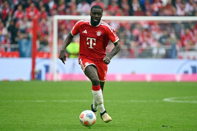 Dayot UPAMECANO (Bayern Muenchen), Aktion,Einzelaktion,Einzelbild, Freisteller,Ganzkoerperaufnahme,ganze Figur. Fussball 1. Bundesliga Saison 2025 2026, 34.Spieltag, Spieltag34 FC Bayern Muenchen - 1.FC Koeln 5-1 am 16.05.2026 , A L L I A N Z A R E N A.