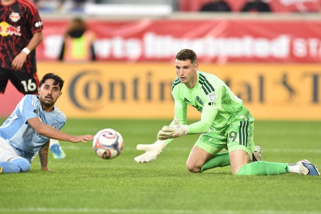 May 16, 2026, Harrison, New Jersey, USA: NYCFC goalkeeper MATT FREESE (49) in action at Sports Illustrated Stadium in Harrison New Jersey New York City FC draws with New York Red Bulls 1 to 1 MLS, Fussball Herren, USA 2026 - New York City FC 1:1 New York Red Bulls  - ZUMAa301 20260516_aaf_a301_021 Copyright: xBrooksxVonxArxx
