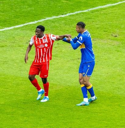 FUSSBALL REGIONALLIGA NORDOST 34. SPIELTAG FC CARL ZEISS JENA - FC ROT WEISS ERFURT ** NUR FÜR REDAKTIONELLE ZWECKE ** EDITORIAL USE ONLY **<p>16 05 2026-Jena: Fussball Regionalliga Nordost 34. Spieltag Saison 2025-2026 Ernst-Abbe-Sportfeld FC Carl Zeiss Jena - FC Rot Weiss Erfurt im Foto: Benjika Caciel 8 (FC Rot-Weiß Erfurt) im Zweikampf mit Emeka Oduah 9 (FC Carl Zeiss Jena) ( Deutschland Thueringen Jena Copyright: SaschaxFromm