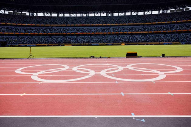 May 17, 2026, Tokyo, Japan: General view of branding around the National Stadium before the Seiko Golden Gala World Athletics Continental Tour Meeting. Tokyo Japan - ZUMAs197 20260517_aaa_s197_001 Copyright: xBenxBoothx