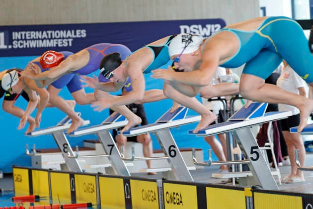 16.05.2026 Schwimmsport 61. Internationales Schwimmfest Nordbad DSW Darmstadt hier WK109 B5 L1 A-Finale 50m Brust 3. v. li. Emelie Braun 2007 TV 08 Baumbach Darmstadt Hessen Deutschland