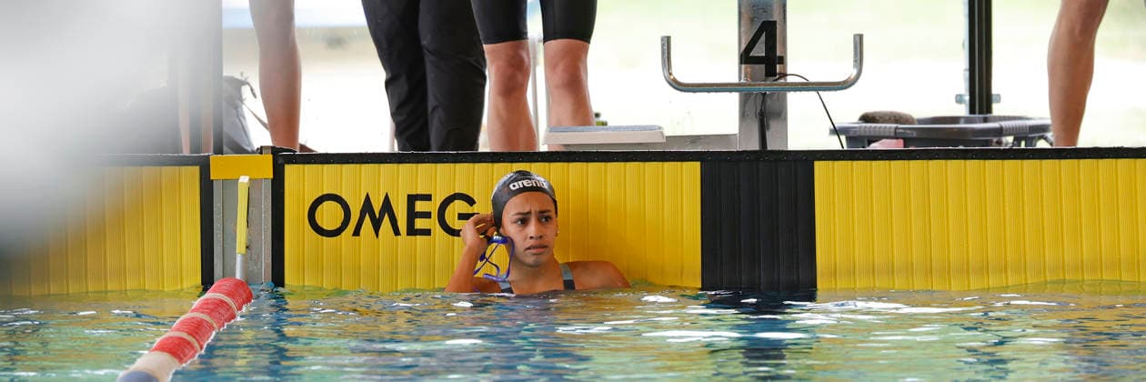 16.05.2026 Schwimmsport 61. Internationales Schwimmfest Nordbad DSW Darmstadt hier WK113 A-Finale 100m Schmetterling Nadine Zellat 2011 SV Würzburg 05 Platz 1 Siegerin Darmstadt Hessen Deutschland