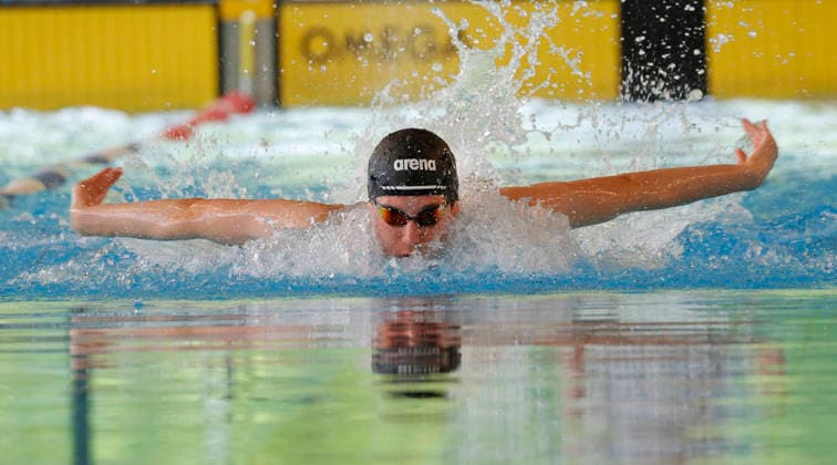 16.05.2026 Schwimmsport 61. Internationales Schwimmfest Nordbad DSW Darmstadt hier WK114 A-Finale 100m Schmetterling Jakub Vitkovic 2009 SC Wfr. München Darmstadt Hessen Deutschland