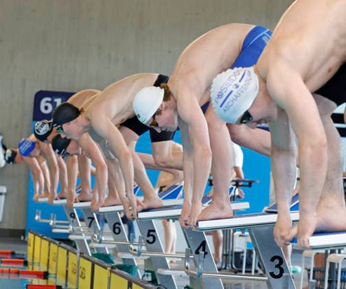 16.05.2026 Schwimmsport 61. Internationales Schwimmfest Nordbad DSW Darmstadt hier WK320 B-Finale 50m Freistil hier am Start auf Bahn 3 Niklas Luber 2011 SC Wfr. München Darmstadt Hessen Deutschland