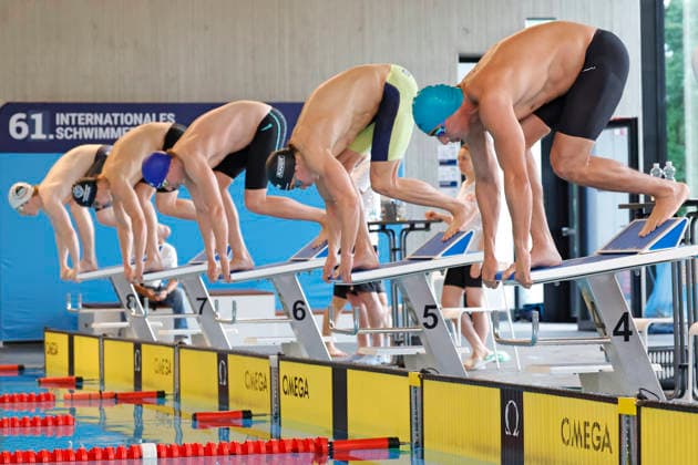 16.05.2026 Schwimmsport 61. Internationales Schwimmfest Nordbad DSW Darmstadt hier WK120 A-Finale 50m Freistil hier am Start auf Bahn 5 Niclas Keilmann 2007 SG Frankfurt auf Bahn 4 Youssef Omran 2005 DSW 1912 Darmstadt Darmstadt Hessen Deutschland