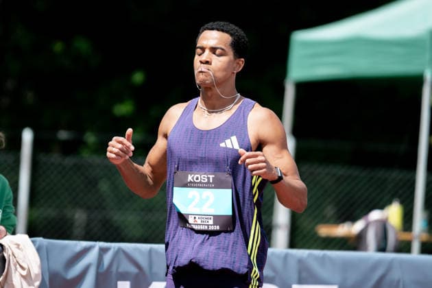 Joshua Abuaku (Eintracht Frankfurt e.V., 300m Huerden Maenner, 22), GER, Leichtathletik, Athletics, Internationales KOST Laeufermeeting, Pliezhausen, 17.05.2026, GER, Leichtathletik, Athletics, Internationales KOST Laeufermeeting, Pliezhausen, 17.05.2026 Pliezhausen Copyright: xStefanxMayerx EP_SMR