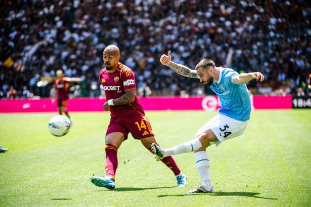 IPA84781504 - Mario Gila of SS Lazio in action during Roma-Lazio, Serie A 2025 2026 at Stadio Olimpico on May 17, 2026 during AS Roma vs SS Lazio, Italian soccer Serie A match in Rome, Italy, May 17 2026  Copyright: xDomenicoxBari IPAxSportx xx 84781504