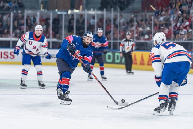 17 05 2026, Zurich, Swiss Life Arena, Ice hockey, Eishockey World Championships: Great Britain - USA, 27 Cole Shudra (Great Britain) Zurich Swiss Life Arena Zurich Switzerland Copyright: xJustPictures.ch StefanxEmchx jp-de-StEm-DSC0046720260517