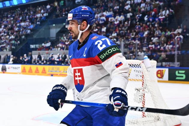 Marek Hrivik (SVK) in action during the 2026 IIHF World Championship, WM, Weltmeisterschaft Group B, match Italy vs Slovakia, on May 17, 2026, Fribourg, Switzerland. (CTKxPhoto RadekxPetrasek) CTKPhotoP2026051702859  CTKPhotoP2026051702859