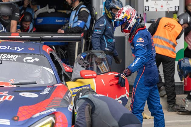 17.05.2026, xrarjax, Motorsport VLN Langstreckenmeisterschaft , 24-Stunden-Rennen Nürburgring v.l. Mercedes-AMG Team Verstappen Racing Max Verstappen Lucas Auer Jules Gounon Daniel Juncadella Swalmen (NED) Kufstein (AUT) Anyos (AND) Barcelona (ESP) SP 9 PRO (IGTC) Mercedes-AMG GT3 (DFL DFB REGULATIONS PROHIBIT ANY USE OF PHOTOGRAPHS as IMAGE SEQUENCES and or QUASI-VIDEO) Nürburg