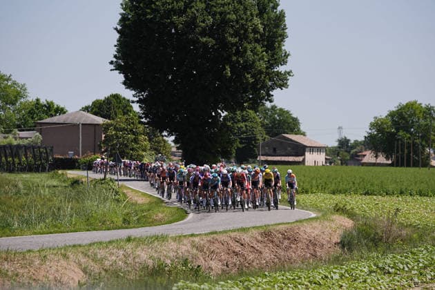 The pack rides during Stage 9 of the Giro d™Italia from Cervia to Corno alle Scale, Italy, Sunday May 17, 2026.  Copyright: xMarcoxAlpozzi LaPressex