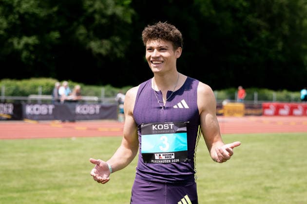 Owe Fischer-Breiholz (Koenigsteiner LV, 300m Huerden Maenner, 3), GER, Leichtathletik, Athletics, Internationales KOST Laeufermeeting, Pliezhausen, 17.05.2026, GER, Leichtathletik, Athletics, Internationales KOST Laeufermeeting, Pliezhausen, 17.05.2026 Pliezhausen Copyright: xStefanxMayerx EP_SMR