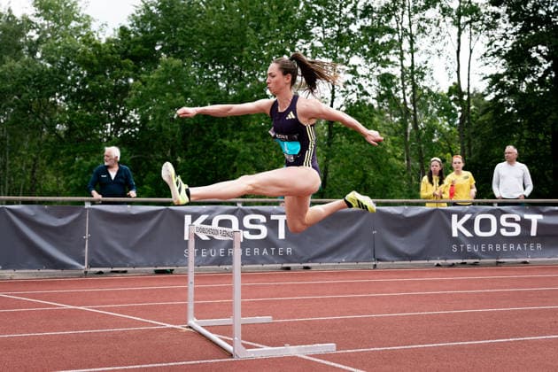 Eileen Demes (TV 1861 Neu-Isenburg, 300m Huerden Frauen, 4), GER, Leichtathletik, Athletics, Internationales KOST Laeufermeeting, Pliezhausen, 17.05.2026, GER, Leichtathletik, Athletics, Internationales KOST Laeufermeeting, Pliezhausen, 17.05.2026 Pliezhausen Copyright: xStefanxMayerx EP_SMR