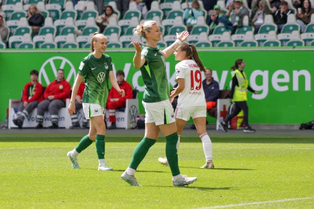 17.05.2026, xgrfx, Fussball Google Pixel Frauen-Bundesliga, VfL Wolfsburg - 1.FC Nürnberg v.l. Tor, Alexandra Popp zum 1:0 (VfL Wolfsburg) (DFL DFB REGULATIONS PROHIBIT ANY USE OF PHOTOGRAPHS as IMAGE SEQUENCES and or QUASI-VIDEO) Wolfsburg