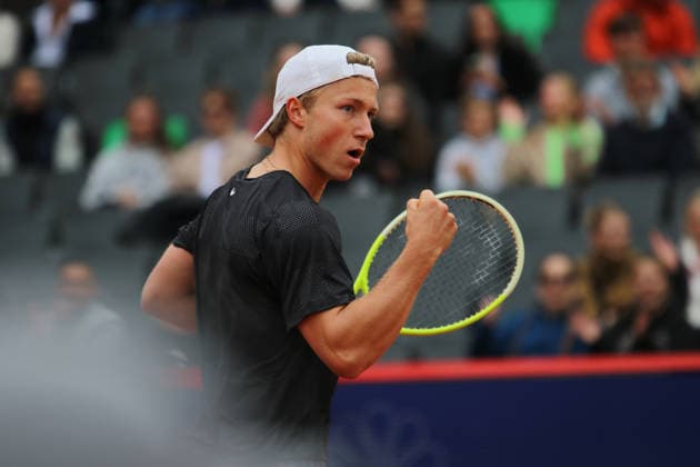 Bitpanda Hamburg Open, ATP, Tennis Herren 500, 2. Runde in der Qualifikation: DTB-Profi Max Schönhaus ballt die Faust nach einem gewonnenen Ballwechsel