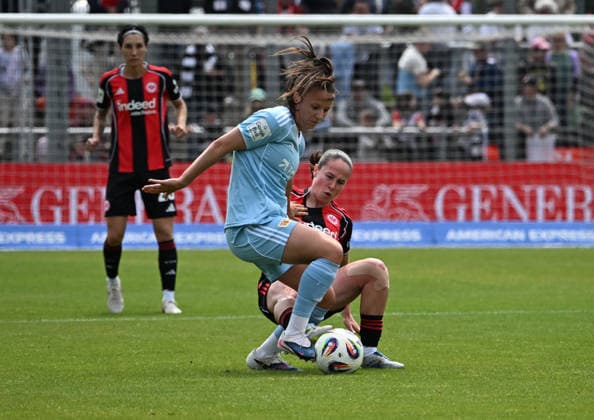 17.05.2026, xsltx, Fussball Google Pixel Frauen-Bundesliga, Eintracht Frankfurt - 1.FC Union Berlin v.l. Hannah Eurlings (1. FC Union Berlin), GÃ raldine Reuteler (Eintracht Frankfurt) (DFL DFB REGULATIONS PROHIBIT ANY USE OF PHOTOGRAPHS as IMAGE SEQUENCES and or QUASI-VIDEO)